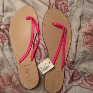 J Crew NEON LEATHER CAPRI SANDALS 9